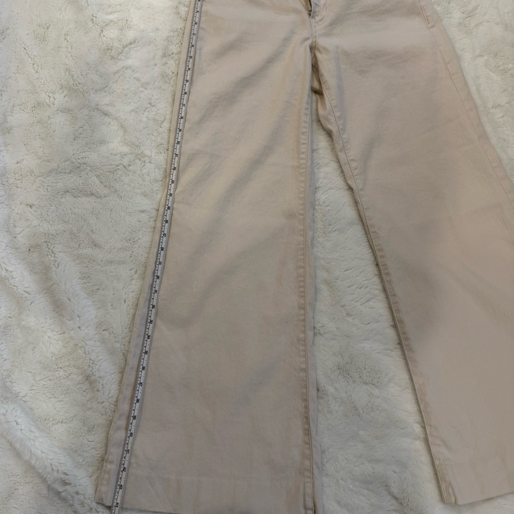 Banana Republic Minimalist High Rise Wide Leg Trousers Beige 28 - Picture 9 of 10